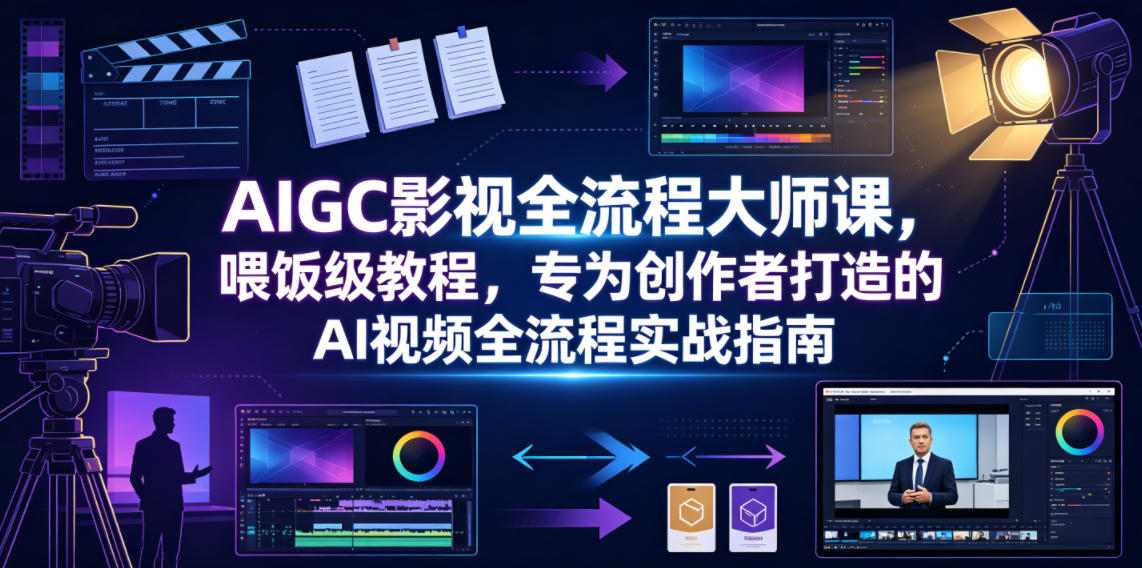 AIGC影视全流程大师课，喂饭级教程，专为创作者打造的AI视频全流程实战指南-沧海聊项目