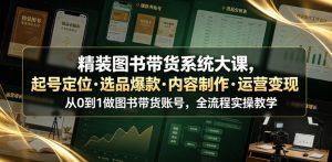 精装图书带货系统大课，起号定位・选品爆款・内容制作・运营变现，从0到1做图书带货账号，全流程实操教学-沧海聊项目