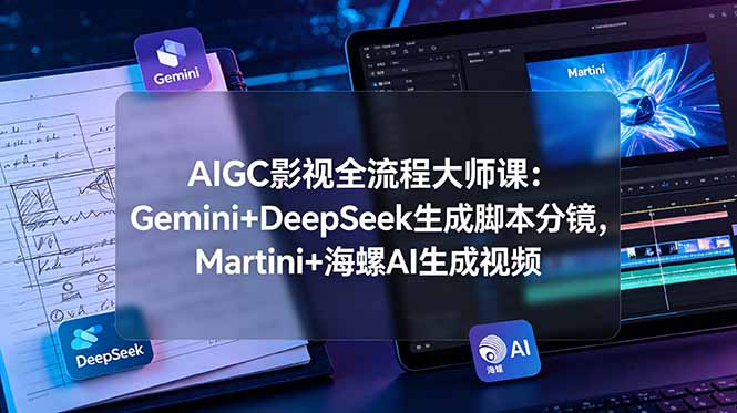 AIGC影视全流程大师课：Gemini+DeepSeek生成脚本分镜，Martini+海螺AI生成视频-沧海聊项目