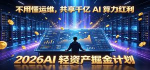不用懂运维，共享千亿 AI 算力红利，2026AI 轻资产掘金计划-沧海聊项目