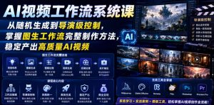 AI视频工作流系统课，从随机生成到导演级控制，掌握图生工作流完整制作方法，稳定产出高质量AI视频-沧海聊项目