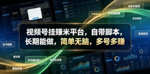 视频号挂賺米平台，自带脚本，长期能做，简单无脑，多号多賺【揭秘】-沧海聊项目