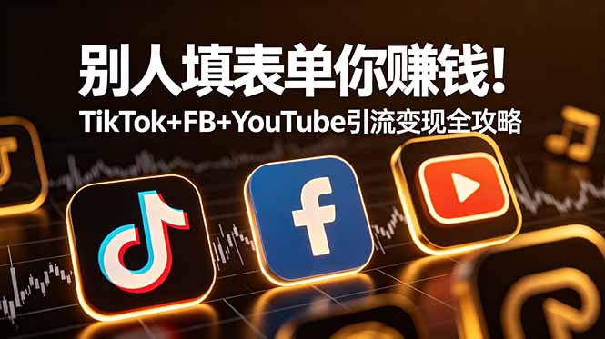 别人填表单你赚钱！TikTok+FB+YouTube 引流变现全攻略【原创双语字幕】-沧海聊项目