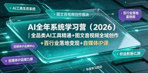 AI全年系统学习营(2026)｜全品类AI工具精通+图文音视频全域创作+百行业落地变现+自媒体IP打造年度进阶大课-沧海聊项目