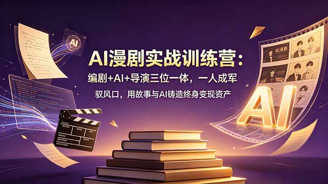 AI漫剧实战训练营：编剧+AI+导演三位一体，一人成军 驭风口，用故事与AI铸造终身变现资产-沧海聊项目