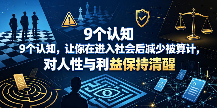 付费文章：9个认知，让你在进入社会后减少被算计，对人性与利益保持清醒-沧海聊项目