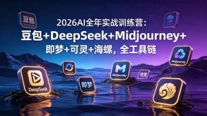 2026AI全年实战训练营：豆包+DeepSeek+Midjourney+即梦+可灵+海螺，全工具链-沧海聊项目