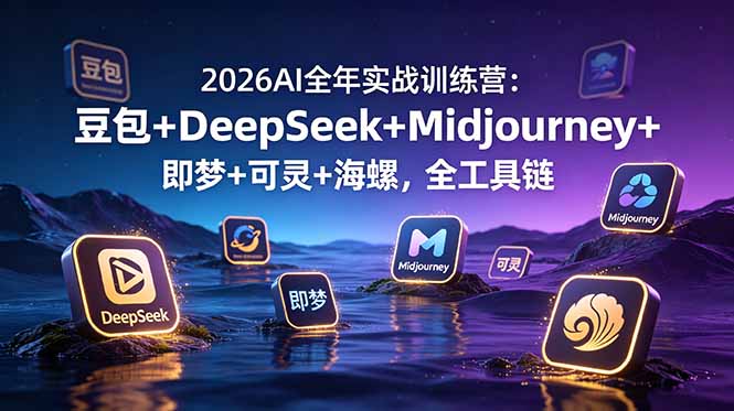2026AI全年实战训练营：豆包+DeepSeek+Midjourney+即梦+可灵+海螺，全工具链-沧海聊项目
