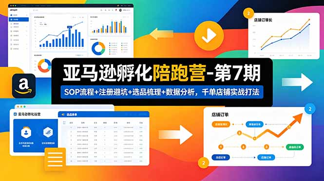 亚马逊孵化陪跑营-第7期：SOP流程+注册避坑+选品梳理+数据分析，千单店铺实战打法(更新0625-沧海聊项目