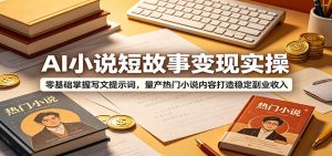 AI小说短故事变现实操：零基础掌握写文提示词，量产热门小说内容打造稳定副业收入-沧海聊项目