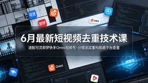 6月最新短视频去重技术课，适配可灵即梦快手Omni视频号，分镜底层重构规避平台查重-沧海聊项目