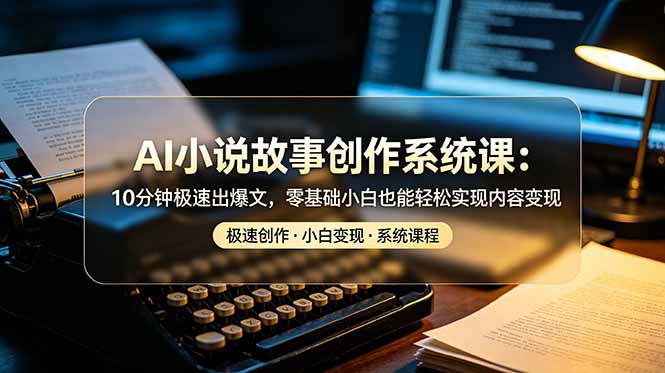 AI小说故事创作系统课：10分钟极速出爆文，零基础小白也能轻松实现内容变现-沧海聊项目