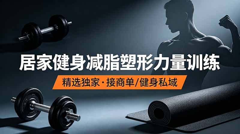 抖音健身热门短视频教学：居家健身减脂塑形力量训练，精选独家，接商单或者健身私域-沧海聊项目