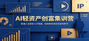 AI轻资产创富集训营：普通人逆袭单人IP搭建，短视频快速变现落地教学-沧海聊项目