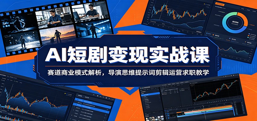 AI短剧变现实战课：赛道商业模式解析，导演思维提示词剪辑运营求职教学-沧海聊项目