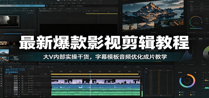 最新爆款影视剪辑教程：大V内部实操干货，字幕模板音频优化成片教学-沧海聊项目