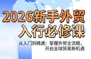 冰冰老师·2026新手外贸入行必修课-沧海聊项目