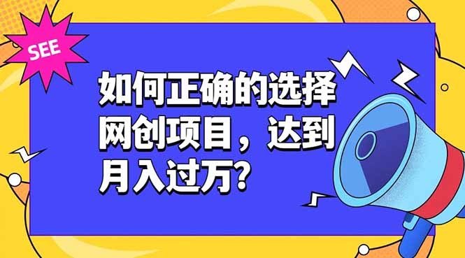 如何正确的选择网创项目，达到月入过万？，本课程教你正确选择项目。-沧海聊项目