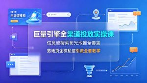 巨量引擎全渠道投放实操课，信息流搜索聚光地推全覆盖，落地页企微私信引流全套教学-沧海聊项目