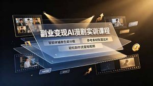 副业变现AI漫剧实训课程，智能体辅助生成分镜，参考素材批量出片，轻松制作流量短视频-沧海聊项目