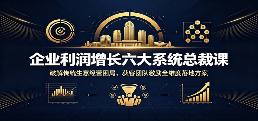企业利润增长六大系统总裁课：破解传统生意经营困局，获客团队激励全维度落地方案-沧海聊项目