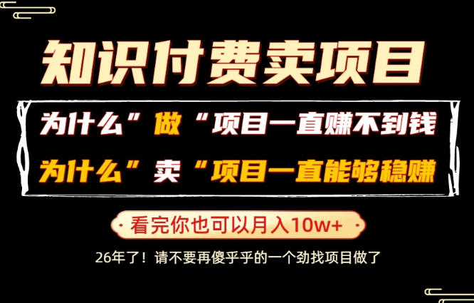 普通人为什么能够靠卖项目轻松月入10W+，而做项目却容易成炮灰，卖项目为什么能够稳賺不赔？【揭秘】-沧海聊项目