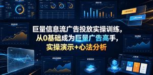 巨量信息流广告投放实操训练，从0基础成为巨量广告高手，实操演示+心法分析-沧海聊项目