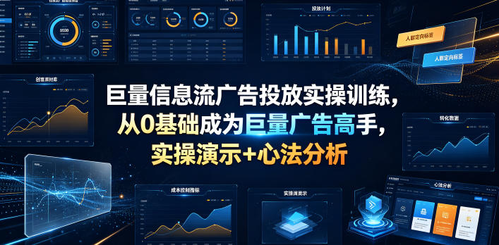 巨量信息流广告投放实操训练，从0基础成为巨量广告高手，实操演示+心法分析-沧海聊项目