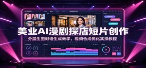 美业AI漫剧探店短片创作：分层生图对话生成教学，视频合成优化实操教程-沧海聊项目