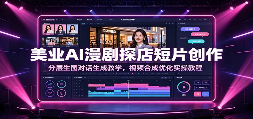 美业AI漫剧探店短片创作：分层生图对话生成教学，视频合成优化实操教程-沧海聊项目