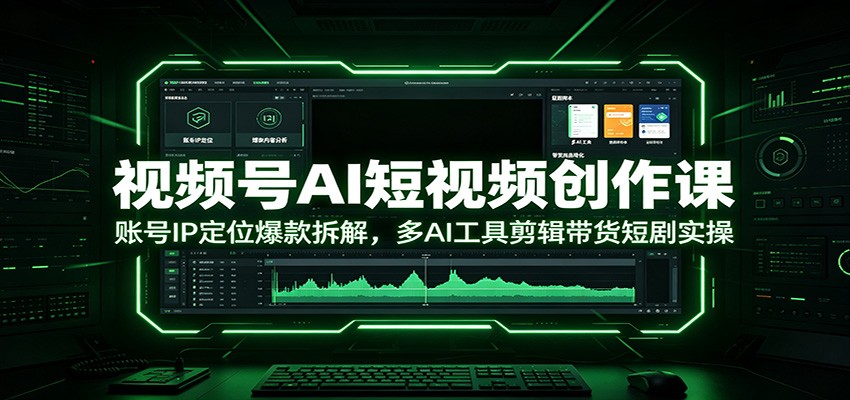 视频号AI短视频创作课：账号IP定位爆款拆解，多AI工具剪辑带货短剧实操-沧海聊项目
