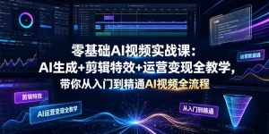 零基础AI视频实战课：AI生成+剪辑特效+运营变现全教学，带你从入门到精通AI视频全流程-沧海聊项目