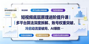短视频底层原理进阶提升课｜多平台算法深度拆解、账号权重突破、冷启动流量破局、AI爆款内容落地与全域账号运营实战教程-沧海聊项目