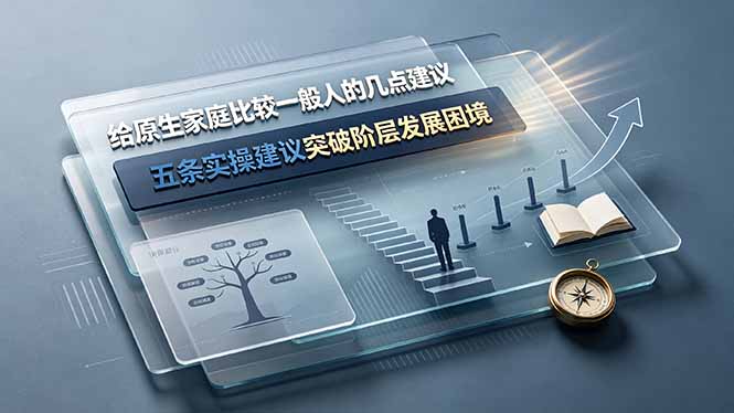 付费文章：给原生家庭比较一般人的几点建议，五条实操建议突破阶层发展困境-沧海聊项目