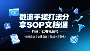 截流手搓打法分享SOP文档课，抖音小红书视频号丨精准截流，快速获客，低成本高转化-沧海聊项目