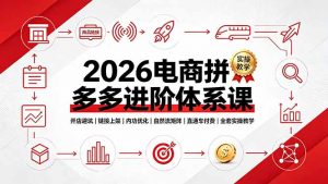 2026电商拼多多进阶体系课，开店避坑，链接上架，内功优化，自然流矩阵｜直通车付费｜全套实操教学-沧海聊项目