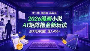 爆款小说漫画大阅读 ai矩阵操作 当天可见收益 日入400+ 零门槛 高收益-沧海聊项目