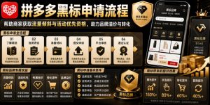 拼多多黑标申请流程，帮助商家获取流量倾斜与活动优先资格，助力品牌溢价与转化-沧海聊项目