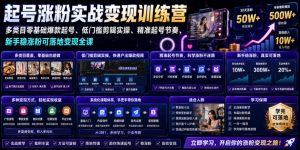 苗子起号涨粉实战变现训练营，多类目零基础爆款起号、精准起号节奏、新手稳涨粉可落地变现全课-沧海聊项目