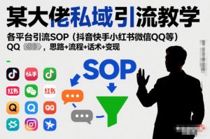 某大佬私域引流教学,各平台引流SOP(抖音快手小红书微信QQ等),思路+流程+话术+变现(更新0708)-沧海聊项目