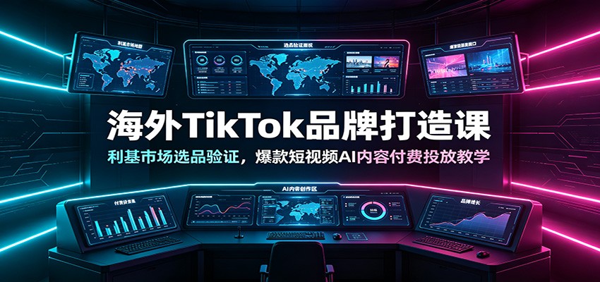 海外TikTok品牌打造课：利基市场选品验证，爆款短视频AI内容付费投放教学-沧海聊项目