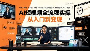 AI短视频全流程实操：即梦·蝉镜·小云雀·豆包·Deepseek·剪映｜多工具联合实操从入门到变现-沧海聊项目