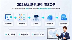 2026私域全域引流SOP|八大平台·矩阵搭建·防封攻略,十行业专属话术流程精准获客变现全课-沧海聊项目