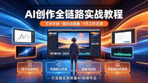 AI创作全链路实战教程｜万字手册·提示词拆解·9节工作流课，打造稳定高质量AI视频作品-沧海聊项目