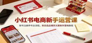 小红书电商新手运营课:账号注册养号全流程,类目选品铺货文案制作落地教程-沧海聊项目