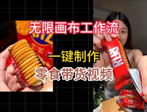 无限画布工作流一键制作零食带货视频，操作简单实操教学-沧海聊项目