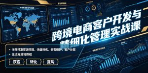 跨境电商客户开发与精细化管理实战课｜海外精准客源挖掘、询盘转化、老客维护、客户分层全流程落地教程-沧海聊项目
