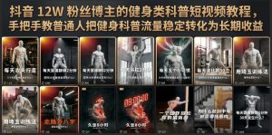 抖音12W粉丝博主的健身类科普短视频教程，手把手教普通人把健身科普流量稳定转化为长期收益-沧海聊项目