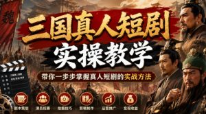 三国真人短剧实操教学，带你一步步掌握真人短剧的实战方法-沧海聊项目