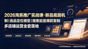 2026淘系推广实战课·新品底层机制｜选品定位模型｜搜索起量爆款复制多店铺运营全套落地教程-沧海聊项目